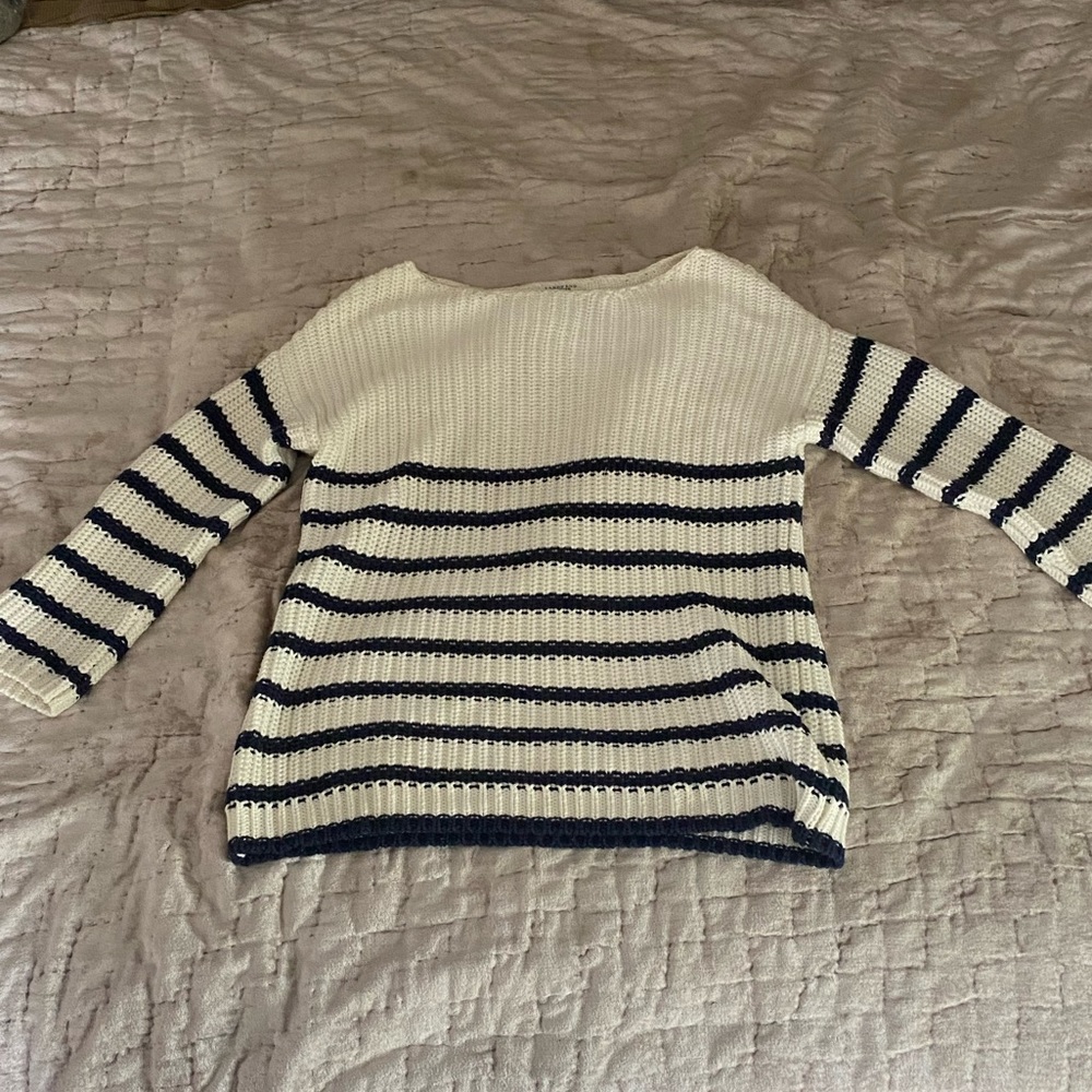 Land’s End Canvas - heavy cotton striped sweater - EUC - Small